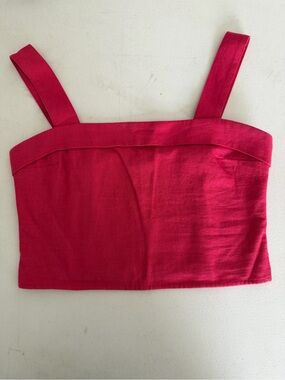 Abercrombie & Fitch Sleeveless Square Neck Crop Top - Fuchsia Pink Size Small